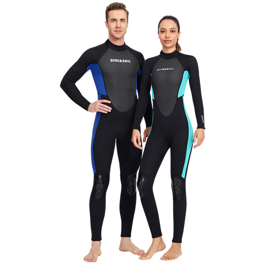 Wetsuits Full Length 3mm Suit One Piece Long Sleeves Back Zip UV Protection for Open Water Water Sports Surf Mens Ladies