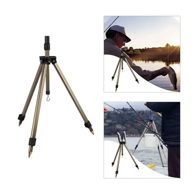 Fishing Rod Stand Foldable Ground Holder Tripod Stand Telescopic