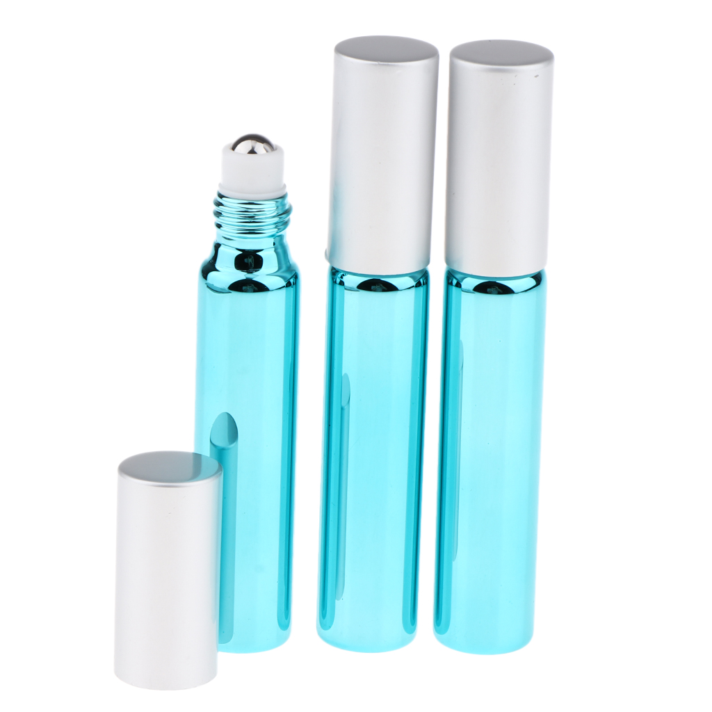 3Pcs Essential Oil Roller Bottles for Essential Oils & Massage Oil & Perfume & Lip Oil & Lip Gloss & Eye Cream Serums