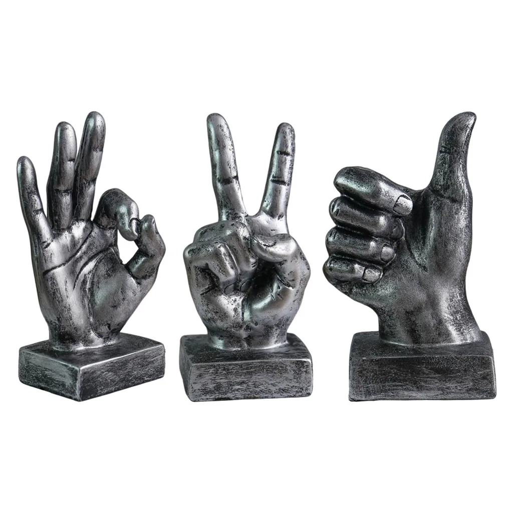 Chic Hand Gesture Sculpture Ornament Figurine Statue Office Shelf Decoration