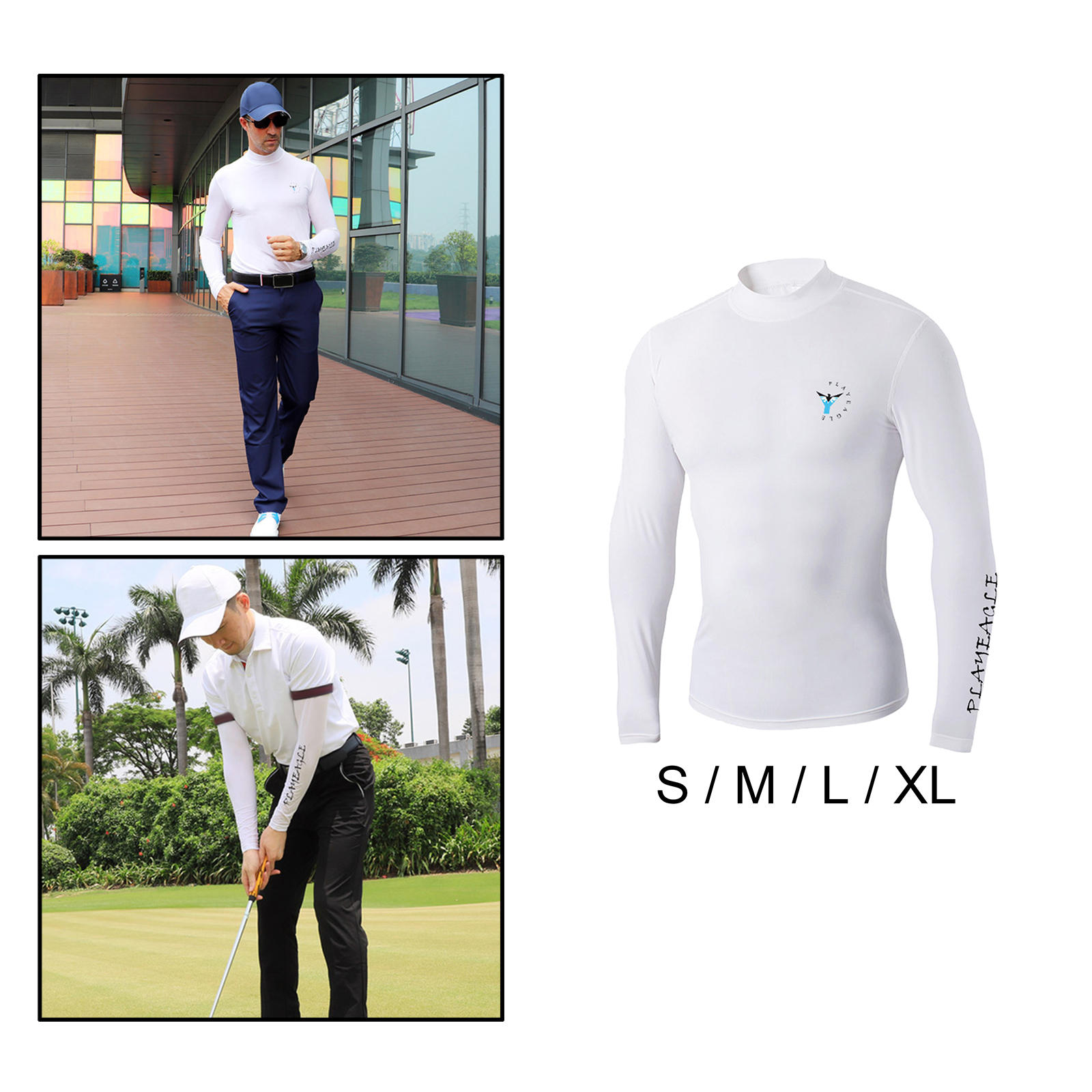 Comfortable Men Golf Sunscreen Shirt Sun Protection UV Protect Quick Dry Shirt for Workout Golf Sportswear Fishing Accessories