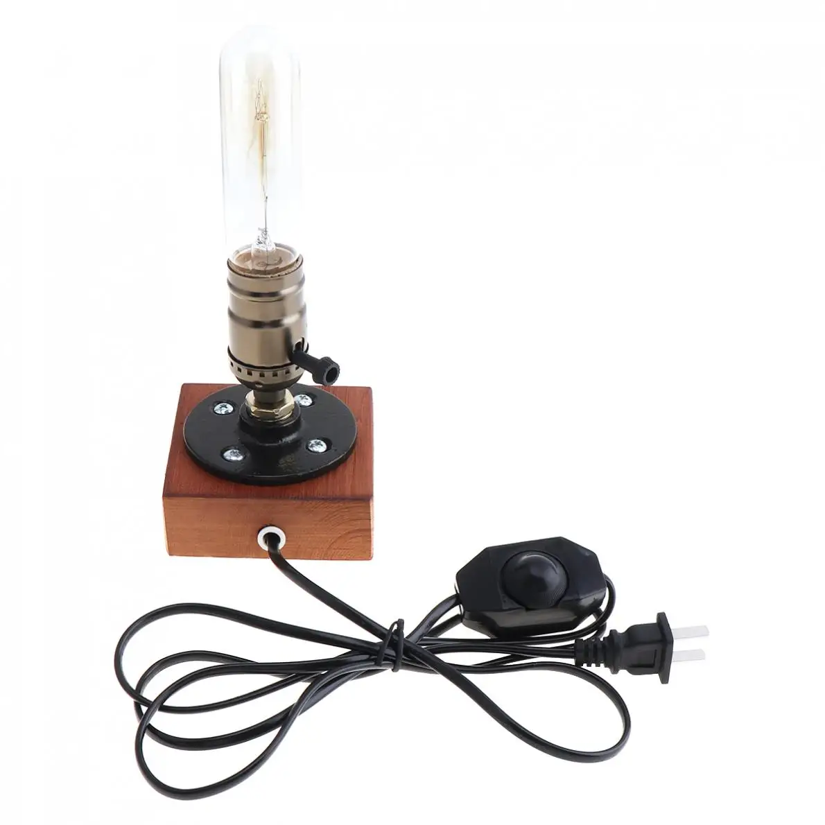 lâmpada, base de madeira, criativo Edison lâmpada
