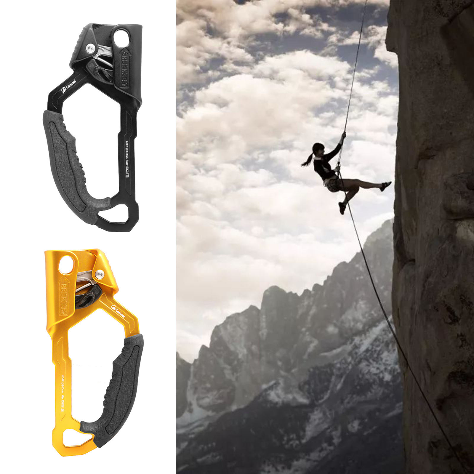 Handle Ascender Aviation Aluminum Tree Climbing Pulley Caving for Outdoor