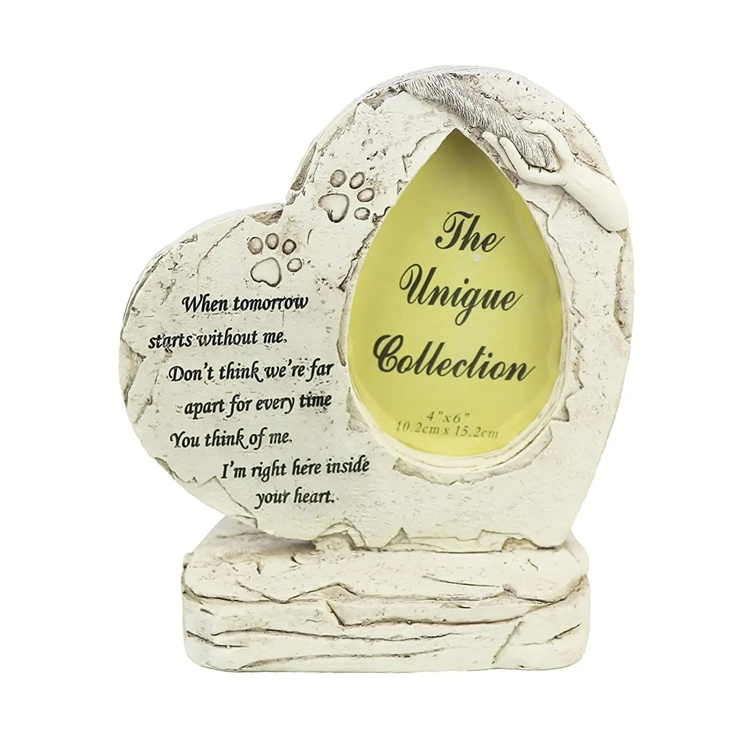 Heart-Shaped Tombstone With Photo Frame for Dogs Doggie Memorial