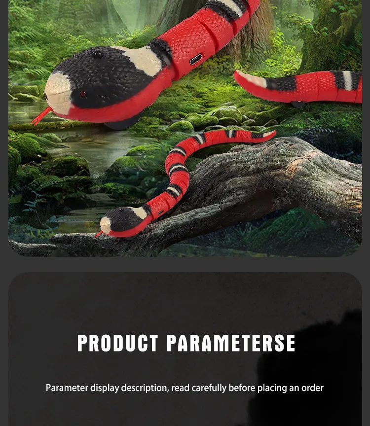 Automatic interactive snake cat toy