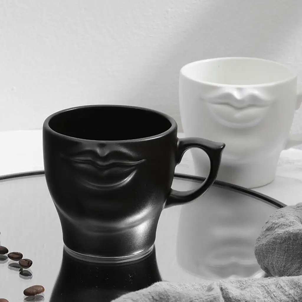 Porcelain Coffee Mug 3D Mouth Personalized 301-400ml with Handle for Meeting Kids Women