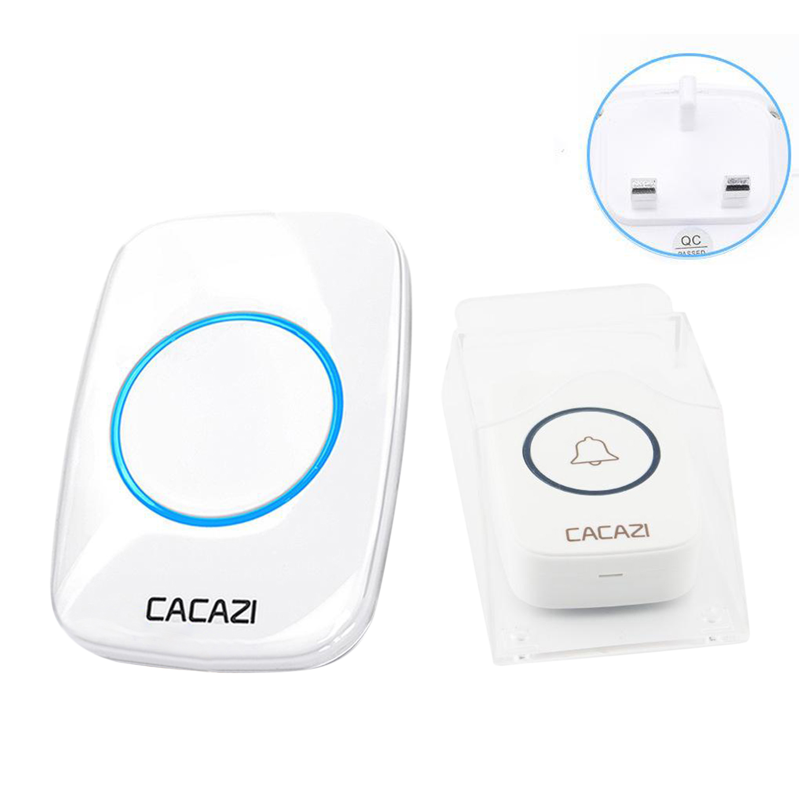 Mini Wireless Doorbell & Chime Long Range LED Flash For Home Classroom Use