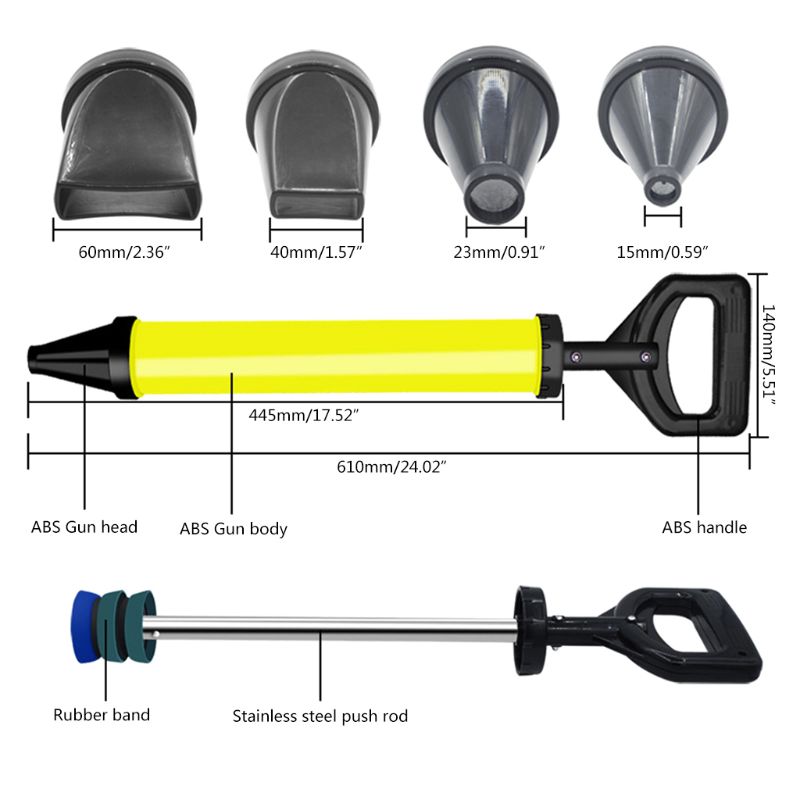 Caulking Cement Lime Pump Grouting Mortar Sprayer Applicator Grout Filling Tools With 4 Nozzles 652A