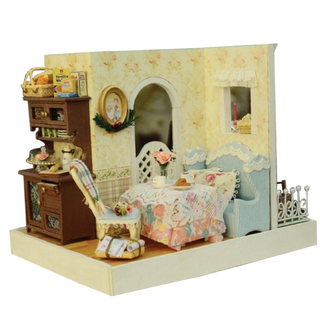1/24 DIY Handcraft Miniature Project Sweet Wooden Two-Sided Doll House Baking House