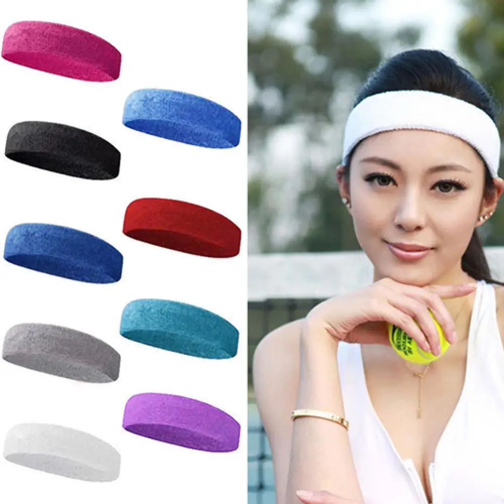 2pcs Solid Color & Stripe Knitted Elastic Headband For Fitness, Yoga,  Sports And Daily Use