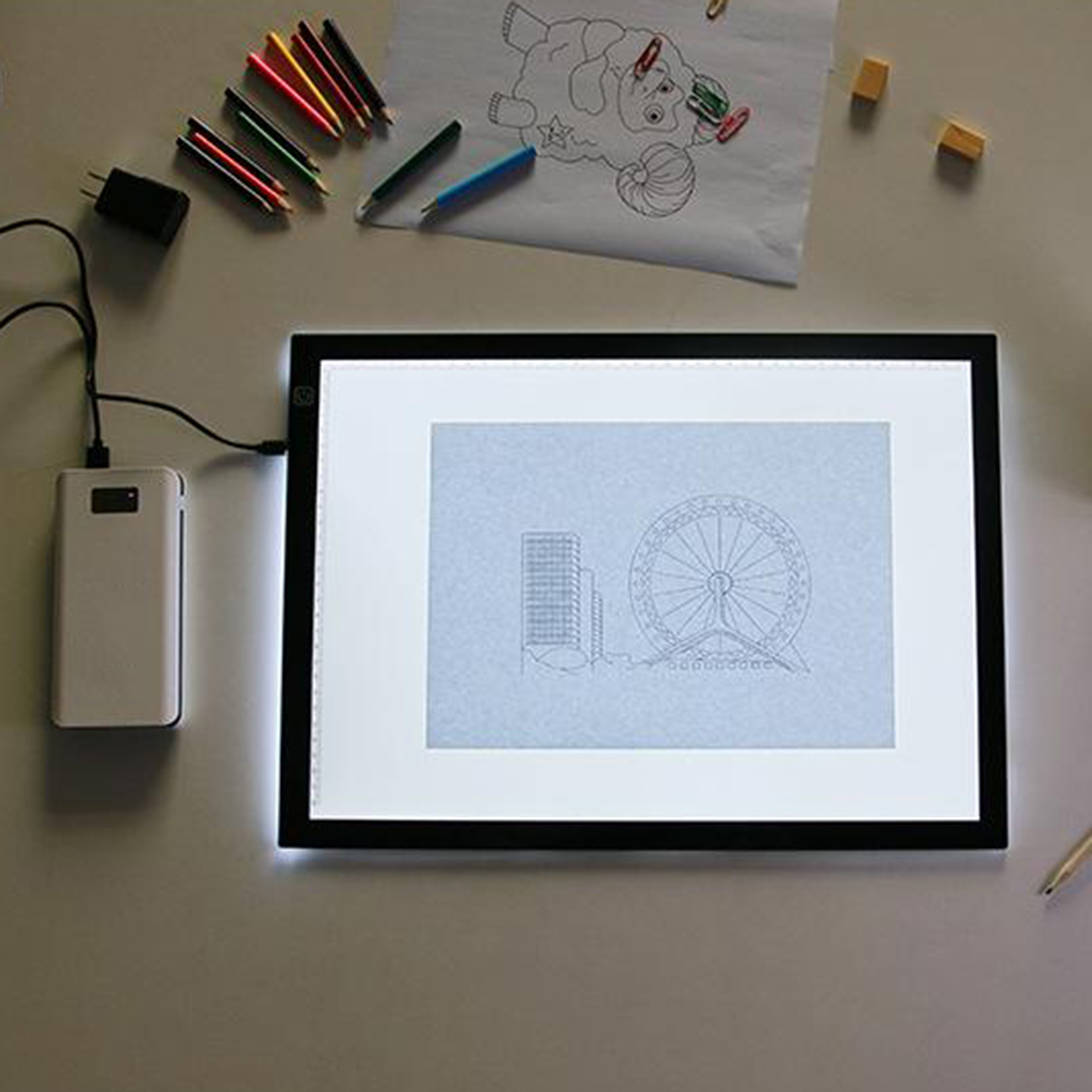 A4 Dimmable LED Artcraft Light Box Tracer Slim Light Pad Portable w/ USB Cable