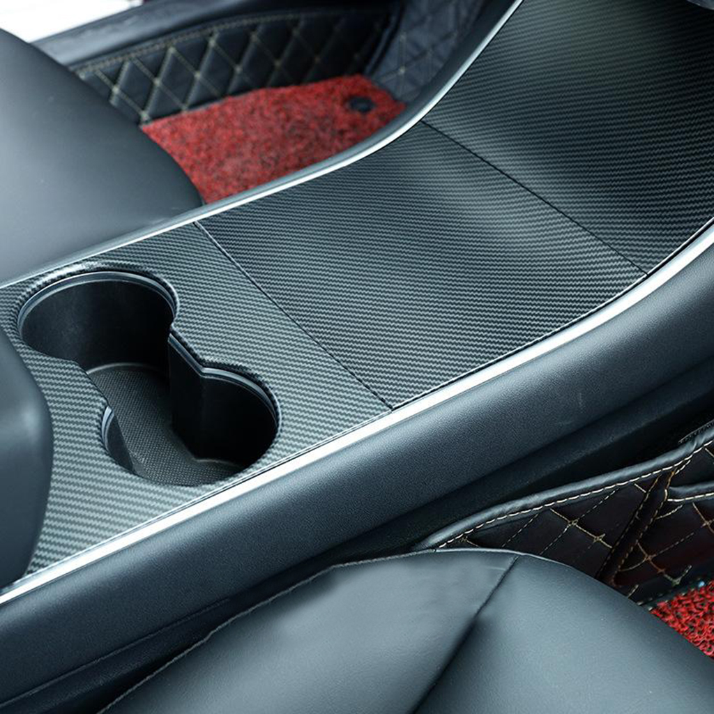 for Model 3 Center Console Wrap ABS Matte Carbon Fiber Console Cover Interior Decoration Wrap Kit Accessories