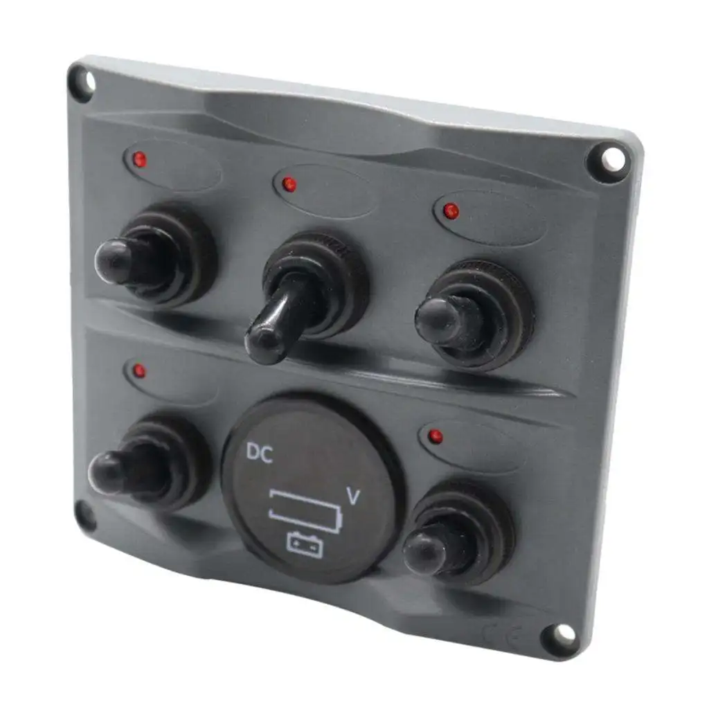 Marine 5 Gear + Battery Indicator LED Rocker Switch Panel High Performance