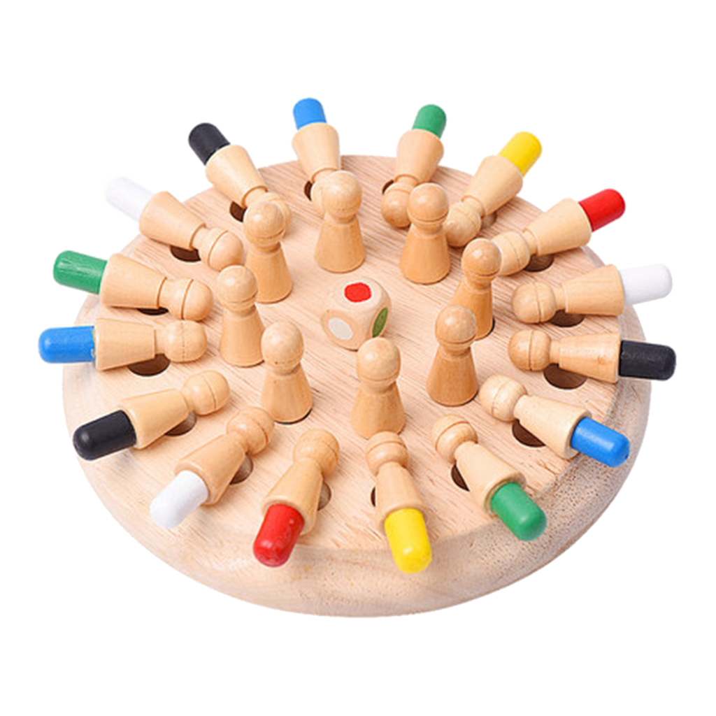 Kids Wooden Memory Match Stick Chess Fun Color Game Board Puzzles Educational Toy Cognitive Ability Learning Toys for Children