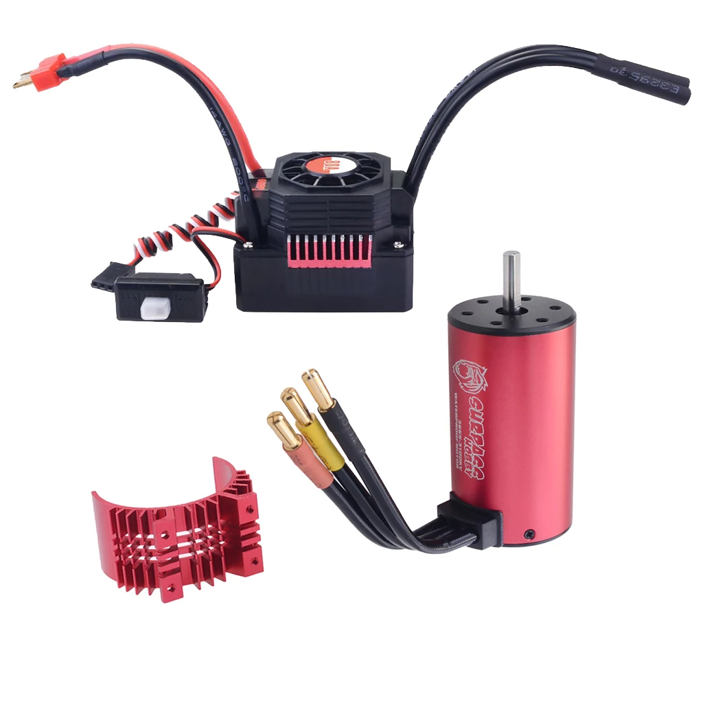 Waterproof 3665 2900KV Brushless Motor And ESC 80A \ u0026 Radiator Cover 1/10