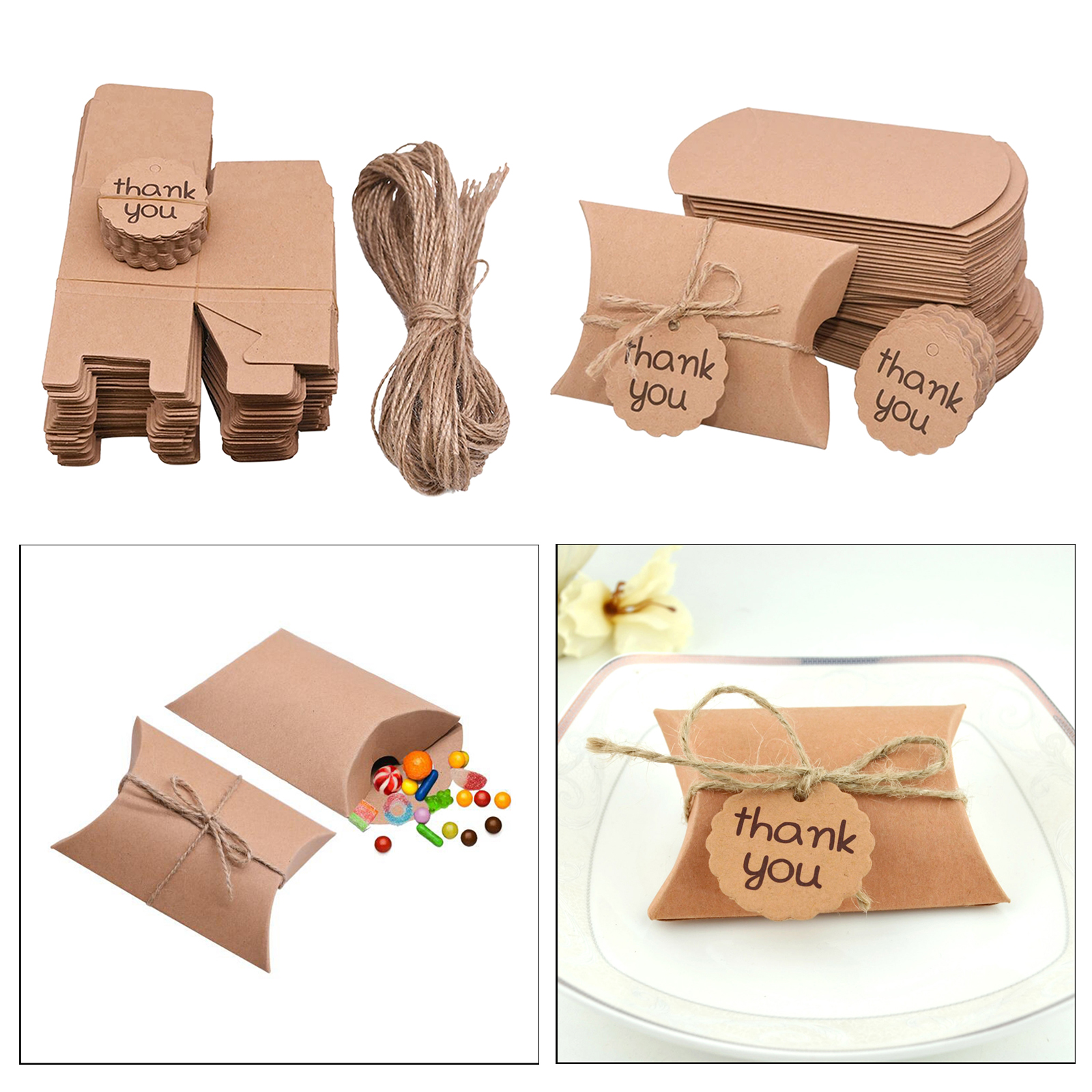 50pcs Mini Candy Boxes Travel Gift Box Paper Wedding Birthday Christmas Favor Present Boxes Packing With Greeting Cards