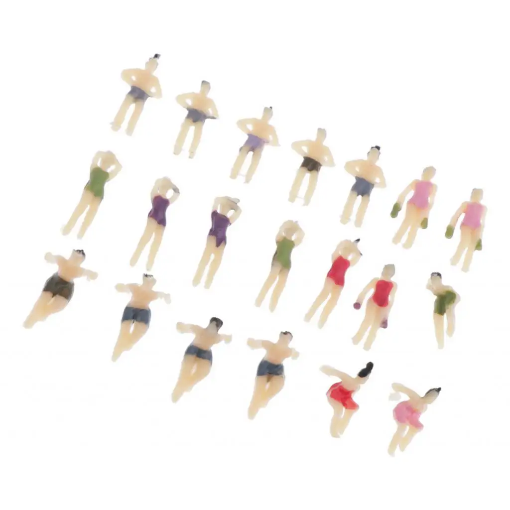 20pc 1:150 N Scale People Mixed Figures Beach Figure Miniature Model Supply