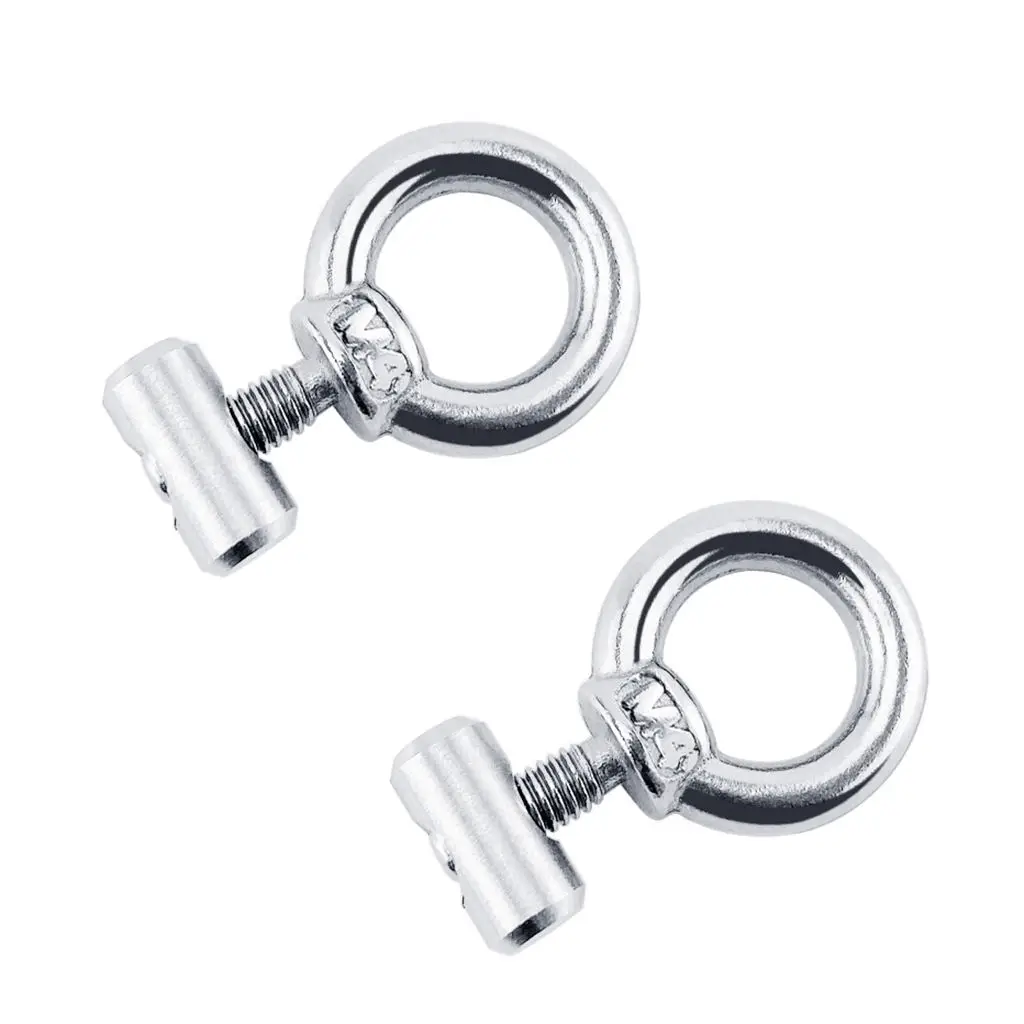 M4 Lifting Eye Nut 304 Stainless Silver Track Mount Ring Shape Fastener 2 Pair Fit for Tie Down Eyelet Boat Awning Rail RV