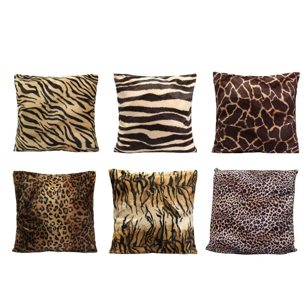 2xPlush Animal Printed Throw Pillow Case Sofa Bed Home Decor Cushion Cover A