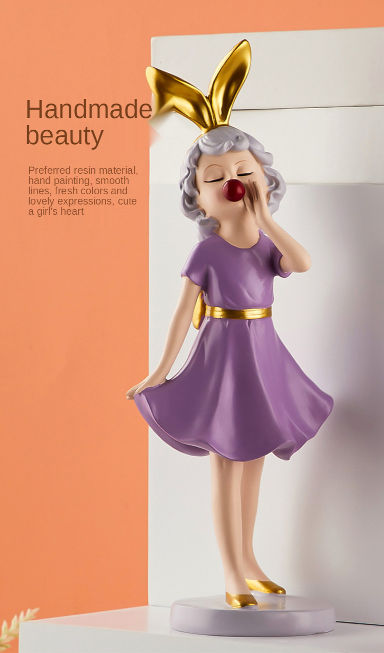 Decoração para Casa Sala de Estar Presente do Feriado Estilo Nórdico Bolha Menina Escultura Personagem Modelo Quarto Decoração Pequena 13 Lâmpada 3D Anime FiguraOrnamentos Figura