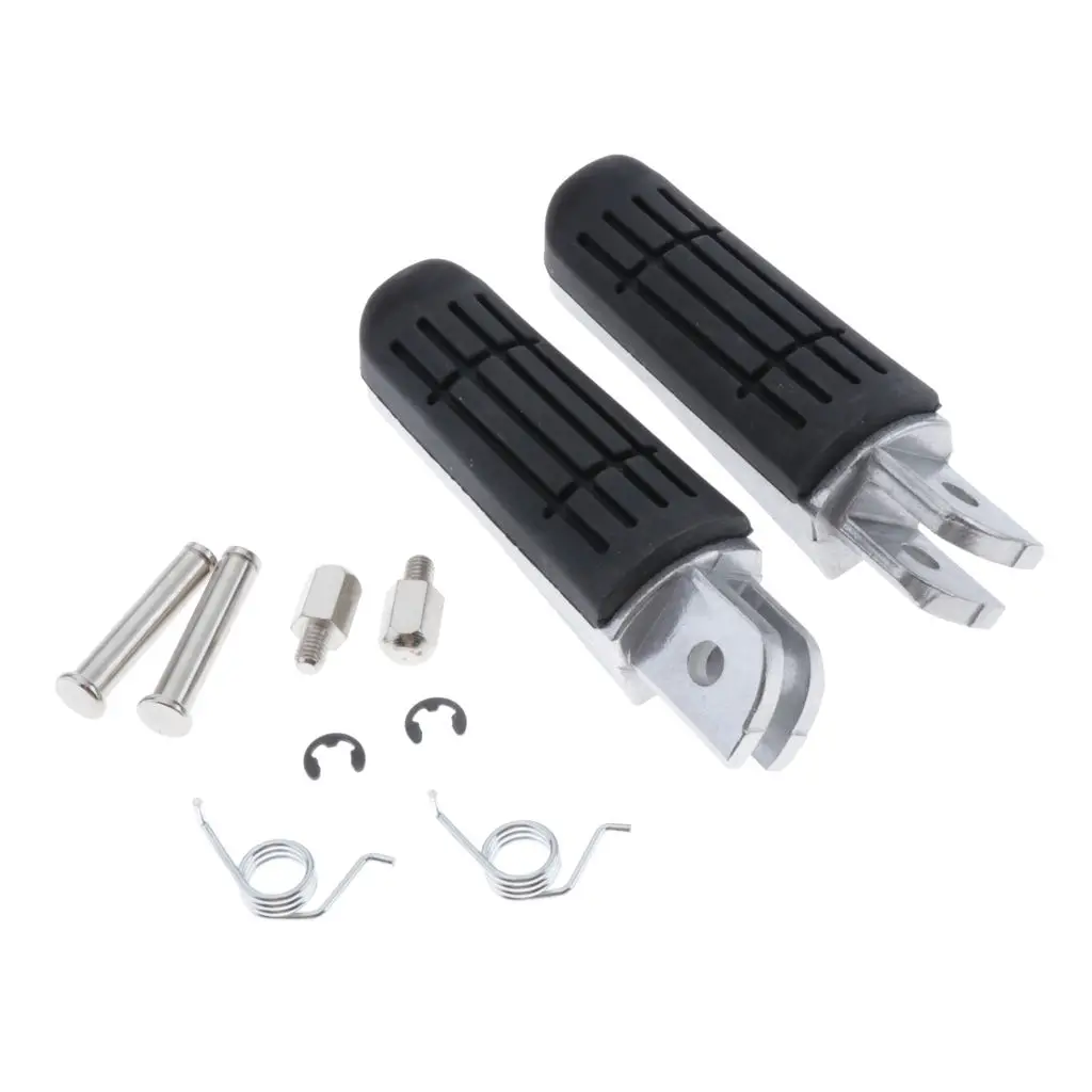 1 Pair Front Footpegs Rest Pegs Mini Pedals Fit for Yamaha FJR 1300 FZ1 FZ6 FZ400 XJ6 MT03 Motorcycles (Black)