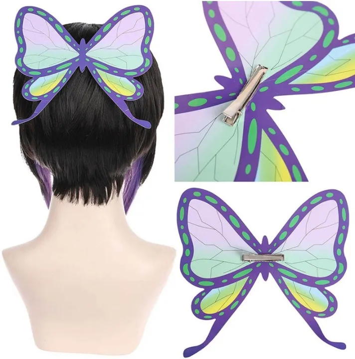 funny halloween costumes Demon Slayer Headwear Cosplay Tsuyuri Kanawo Kochou Shinobu Headwear Butterfly Hairpin Hair Clip Costume Cos Props Accessories funny halloween costumes