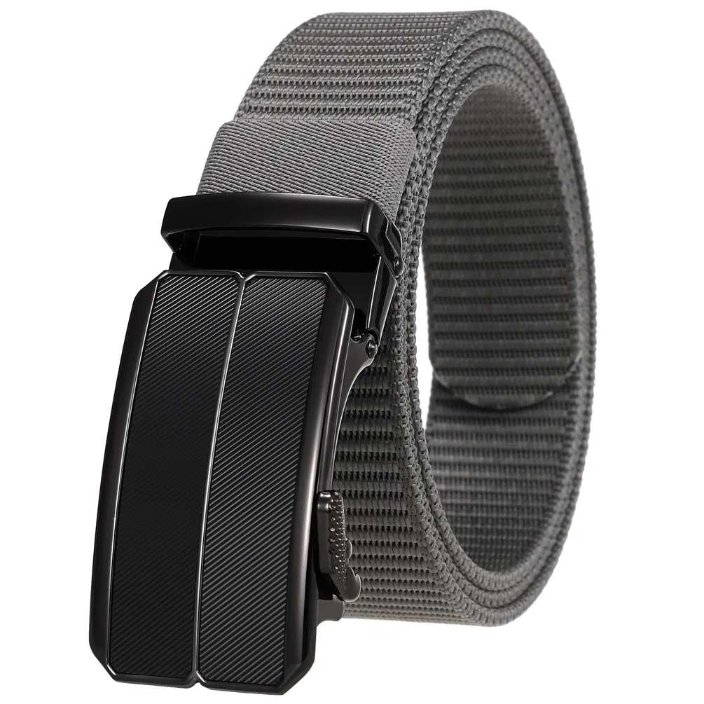 types of belts High Quality Fashion Male Black Nylon Belt Outdoor Metal Automatic Buckle Canvas Belts Casual Pants Cool Wild Luxury Waist Belts cowboy belt