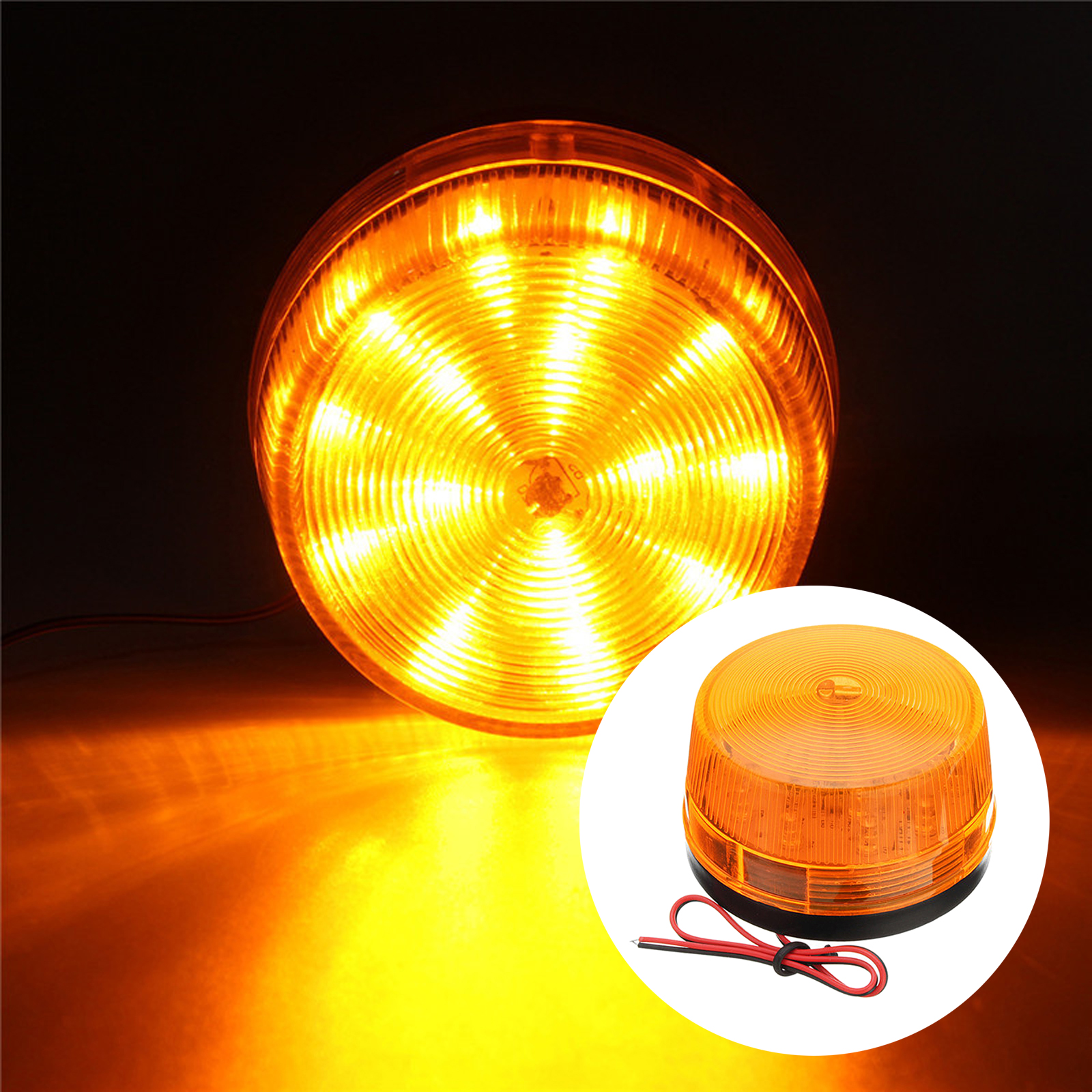 LED Warning Flash Beacon Lights, Amber Warning Safety Strobe Lights with Magnetic Base for Vehicle Truck Carts Car Bus