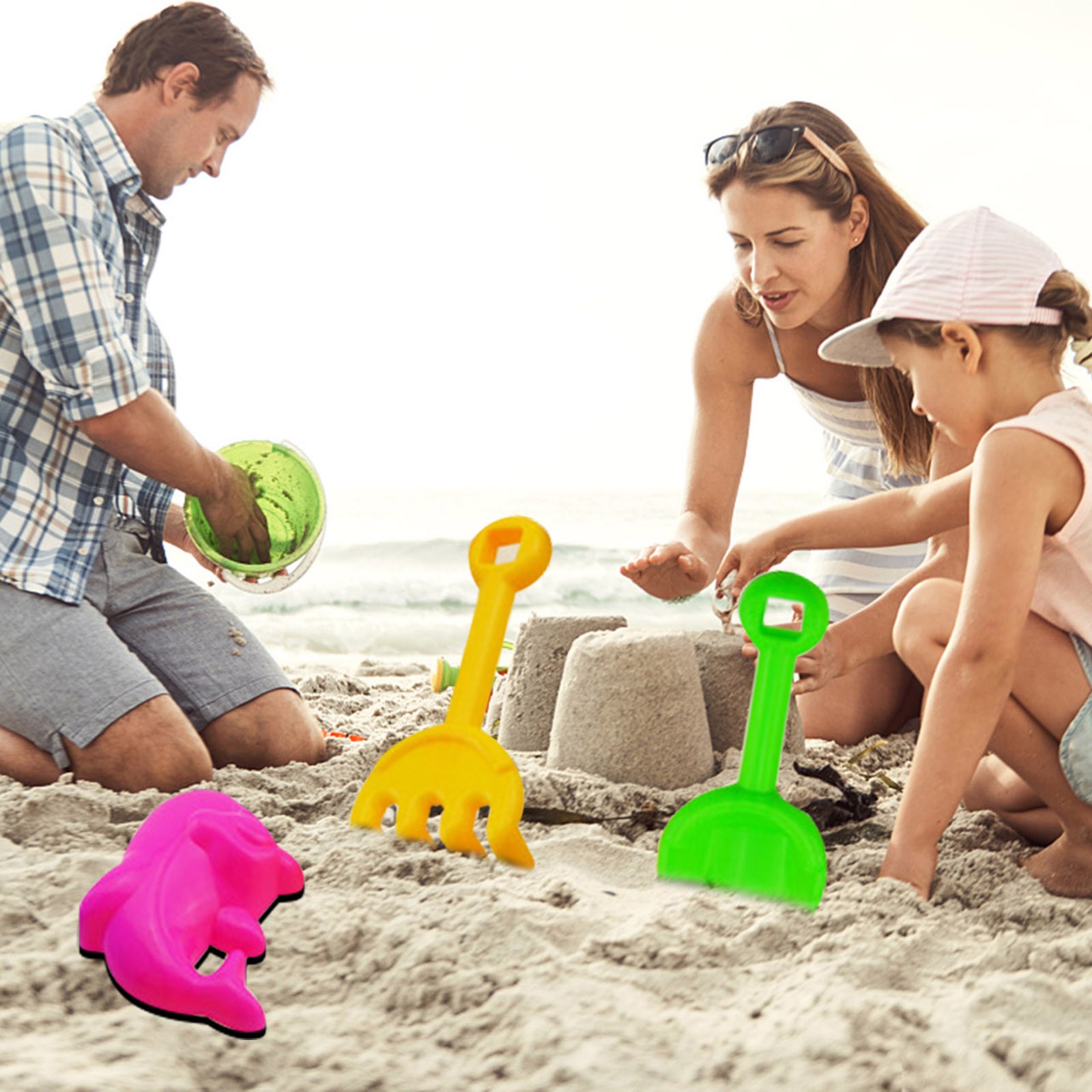 Kit Jouets De Plage 15 Pièces DAZZTIME - Seau Pliable, Moules, Pelles Pour Enfants à Partir De 1 An - 9