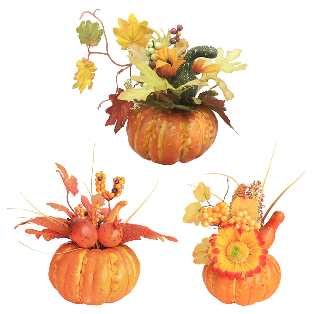 Halloween Artificial Pumpkins Pomegranate Wreath Harvest Fake Indoor Dinner Home Thanksgiving Party Photo Props Accents