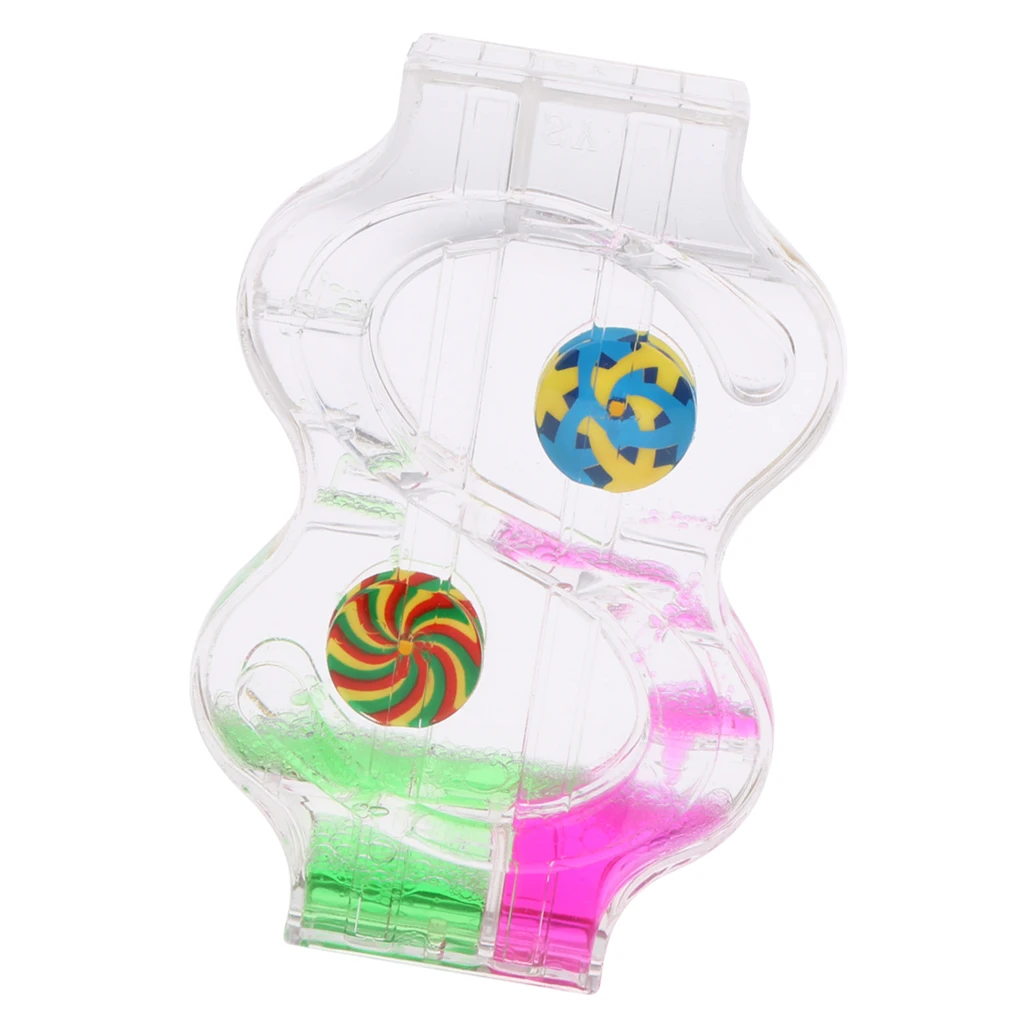 S Shape Floating Colored Oil Liquid Motion Visual Hourglass Timer Ornament