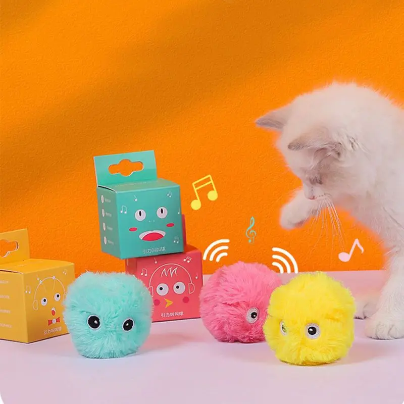 best interactive cat toys Smart Cat Toy Furry Ball Squeak barking ball Toys interactive Kitten Mint Pet Toys Plush Ball Toy Interactive Pet Supplies pet toys clasicc