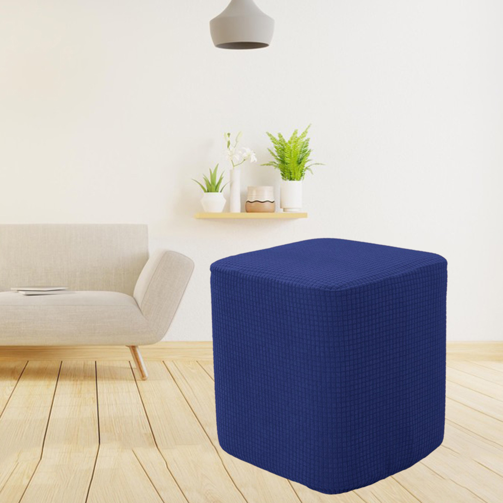 Polyester Square Ottoman Covers Decorative Footstool Slipcover Replacement