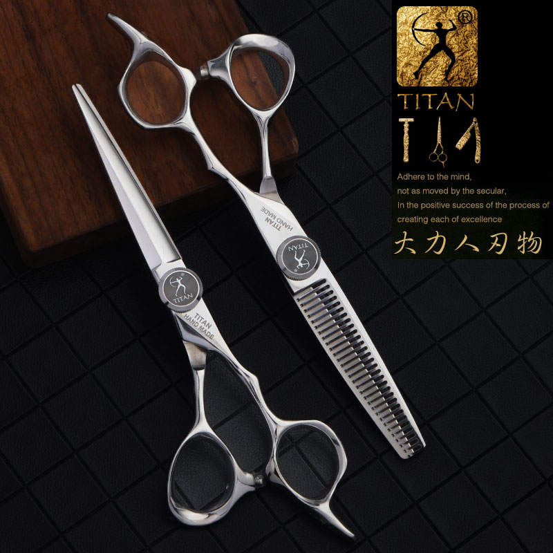 Best of TITAN Professional Hairdresser Scissors Barber Scissors Hairdressing Hair Cutting Thinning Set Of 5.5 6.0inch Japan440c Steel Reviews & Tips