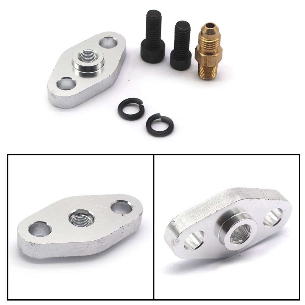 Male 39mm Turbo Oil Feed Drain Flange Adapter Kit T3 T3/T4 T04