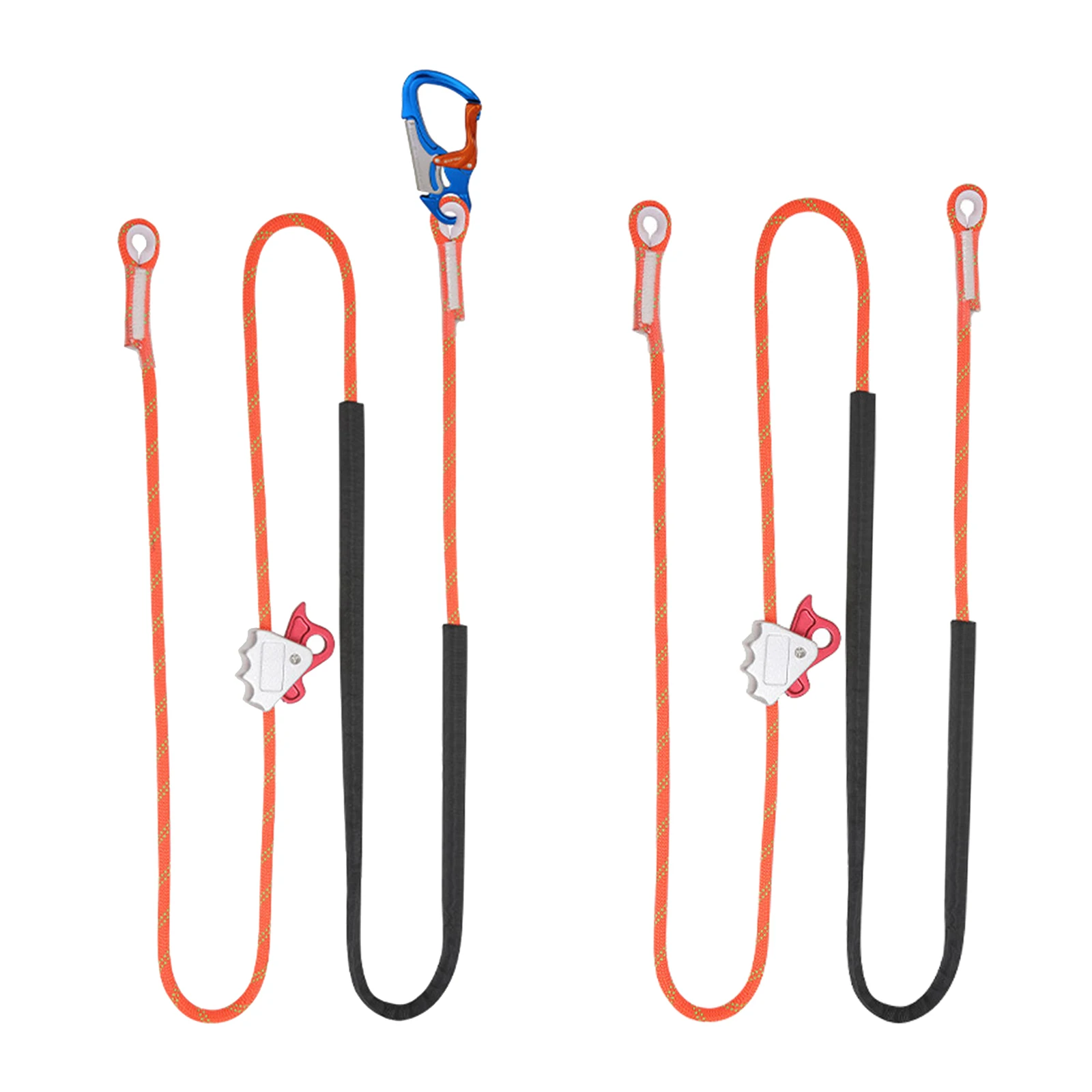 Outdoor Positioning Lanyard with Sturdy Rope Adjustable Restraint Harness Cord for Rock/Tree Climbing Working Fall Protection