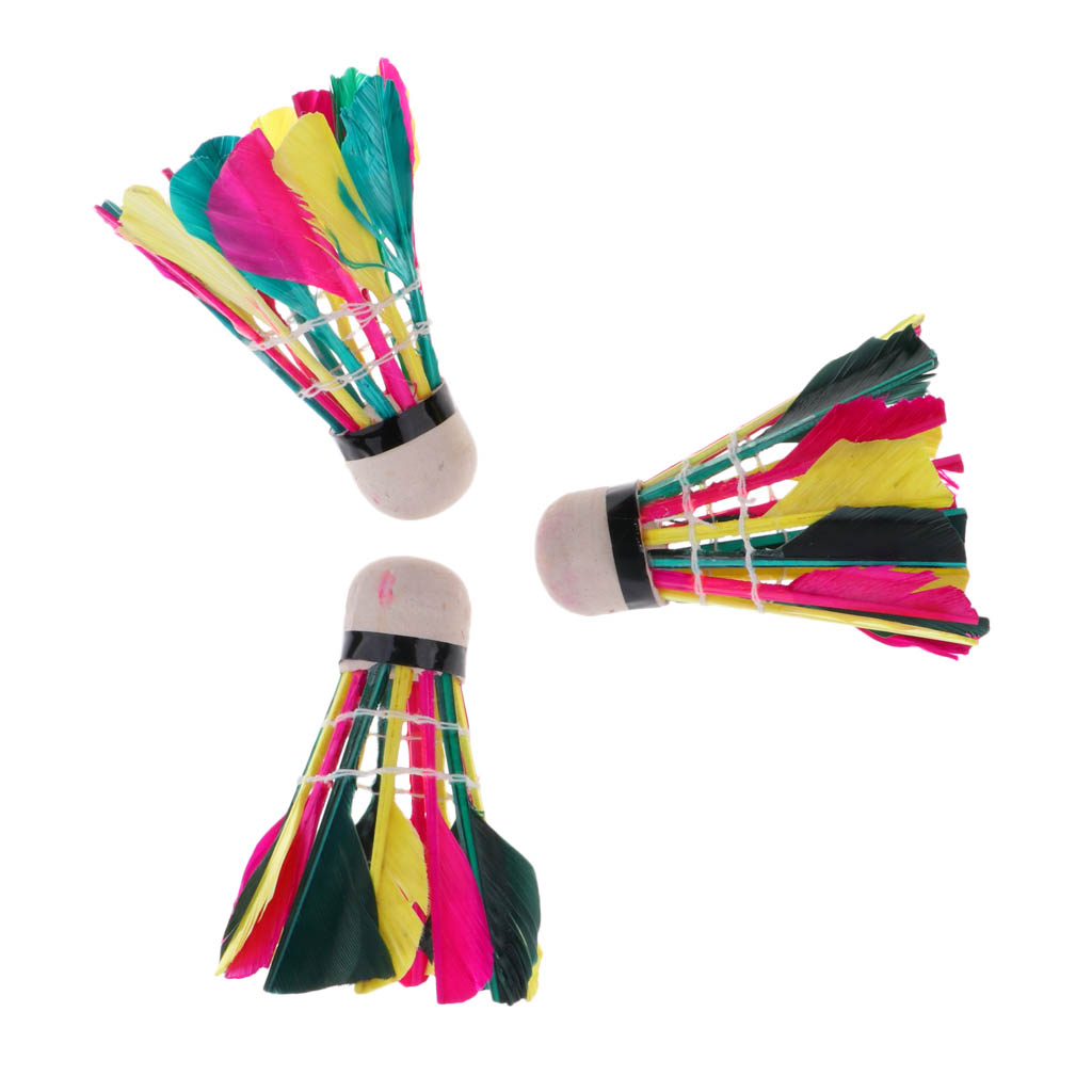 3 Pieces Colorful Badminton Balls Shuttlecocks Sports Training Game