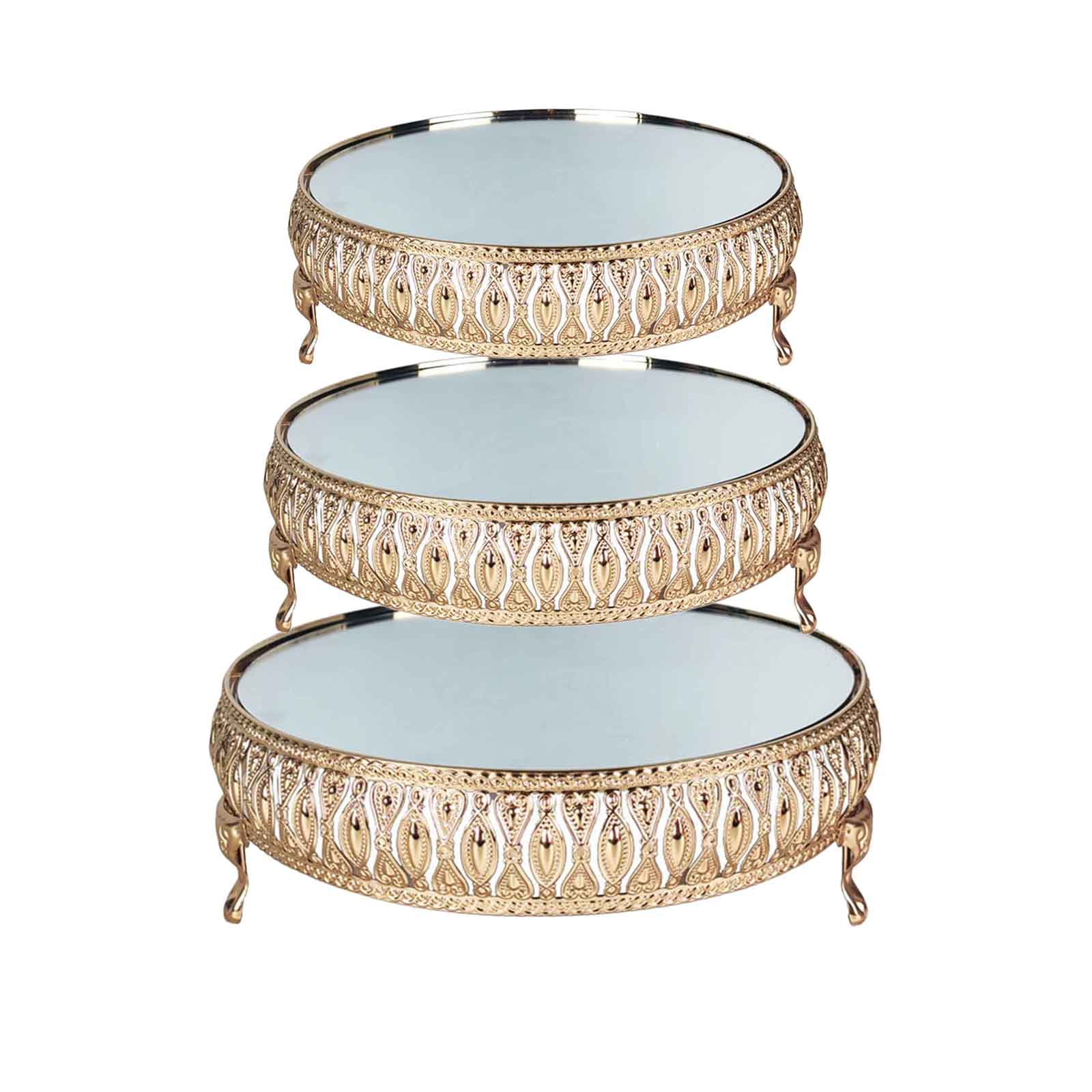 European Cake Stand Mirror Texture Cake Holder for Wedding Home Fruit Snack Brithday