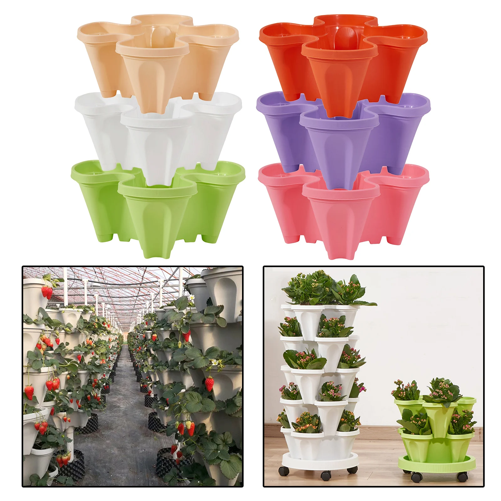 Details about   Stackable Vertical Planter Flower Pot For Garden Balcony Home Wall Hanging Mgic 