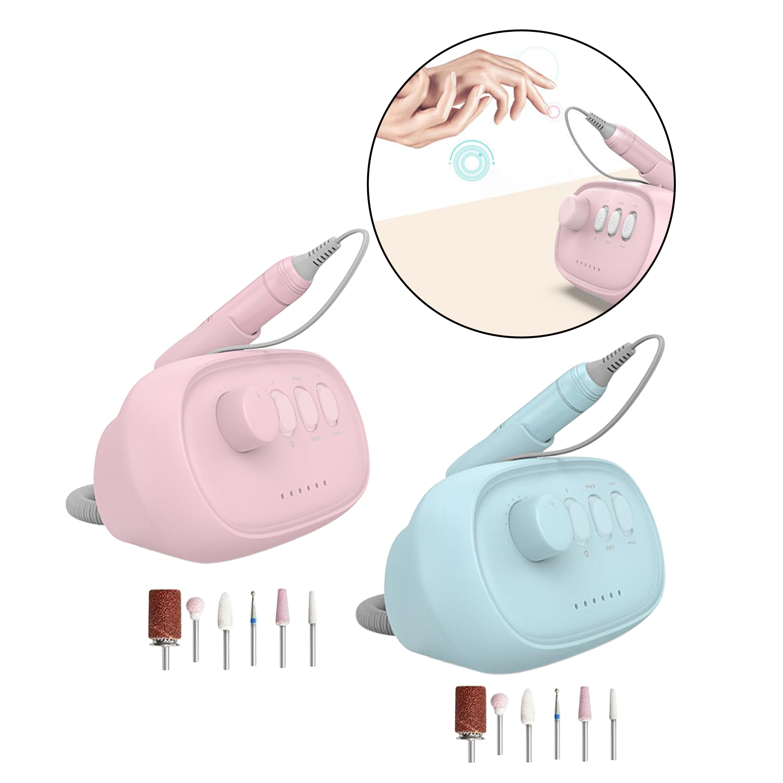 Máquina de Broca Ferramenta da Arte do Prego Portátil Elétrica Unha Polonês Broca Conjunto Manicure Pedicure Polidor 6 High Quality Beleza e saúde