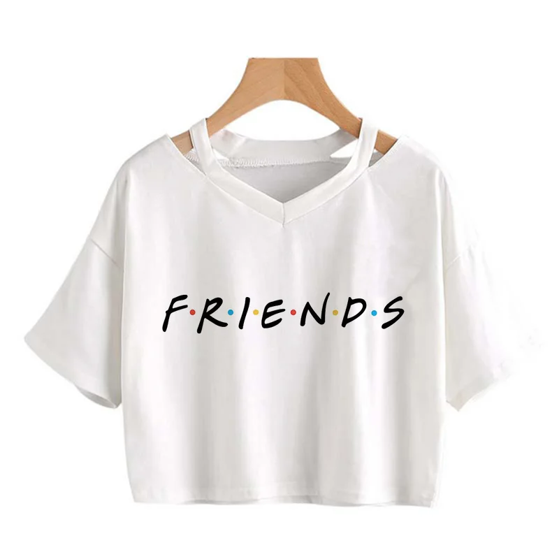 Friends Tv Show T Shirt Women Ullzang Streetwear T-shirt Harajuku Funny Cartoon Fashion 90s Anime Tshirt Casual Top Tees Female sport t shirt