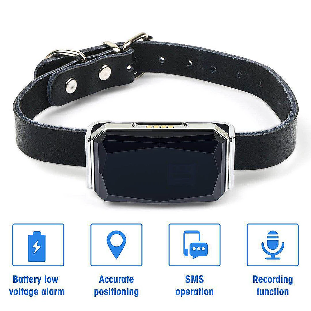 Waterproof Pet Collar GPS Tracker LBS RF Tracking No Monthly Fees for Pets.