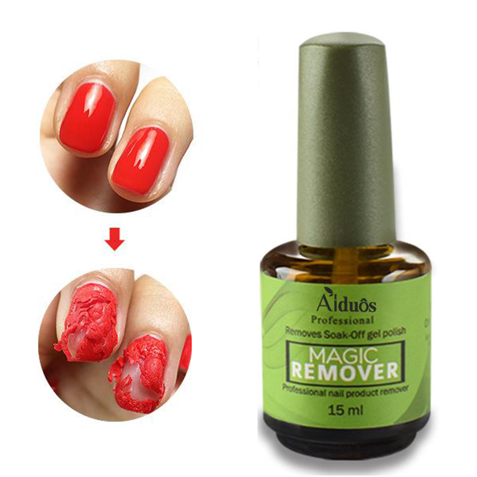 Magic Nail Polish Remover,Professional Easily & Quickly Removes Soak-Off Gel Nail Polish in 3-5 Minutes,15ml