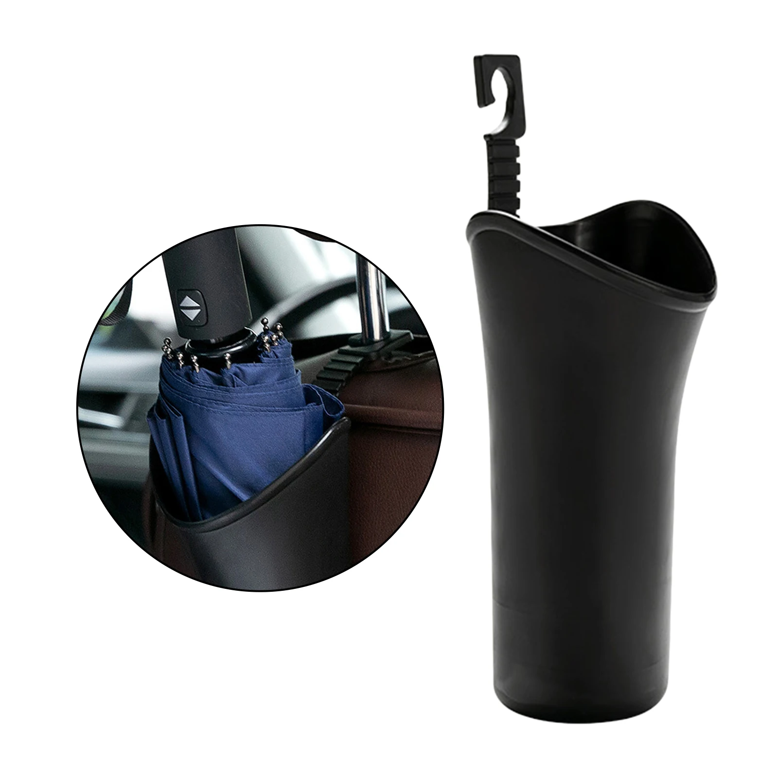 Multi-Function Auto Car Umbrella Holder Bucket Storage Box Bucket Garbage Can Hanging Organizer Black