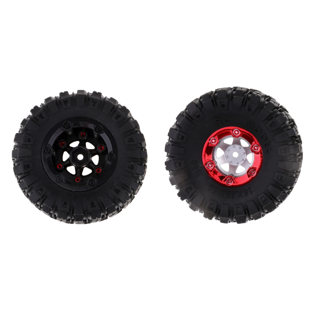 2x Quality Rubber Tires Tyres 12mm Wheel Hex for Wltoys 12428 12423 RC Model