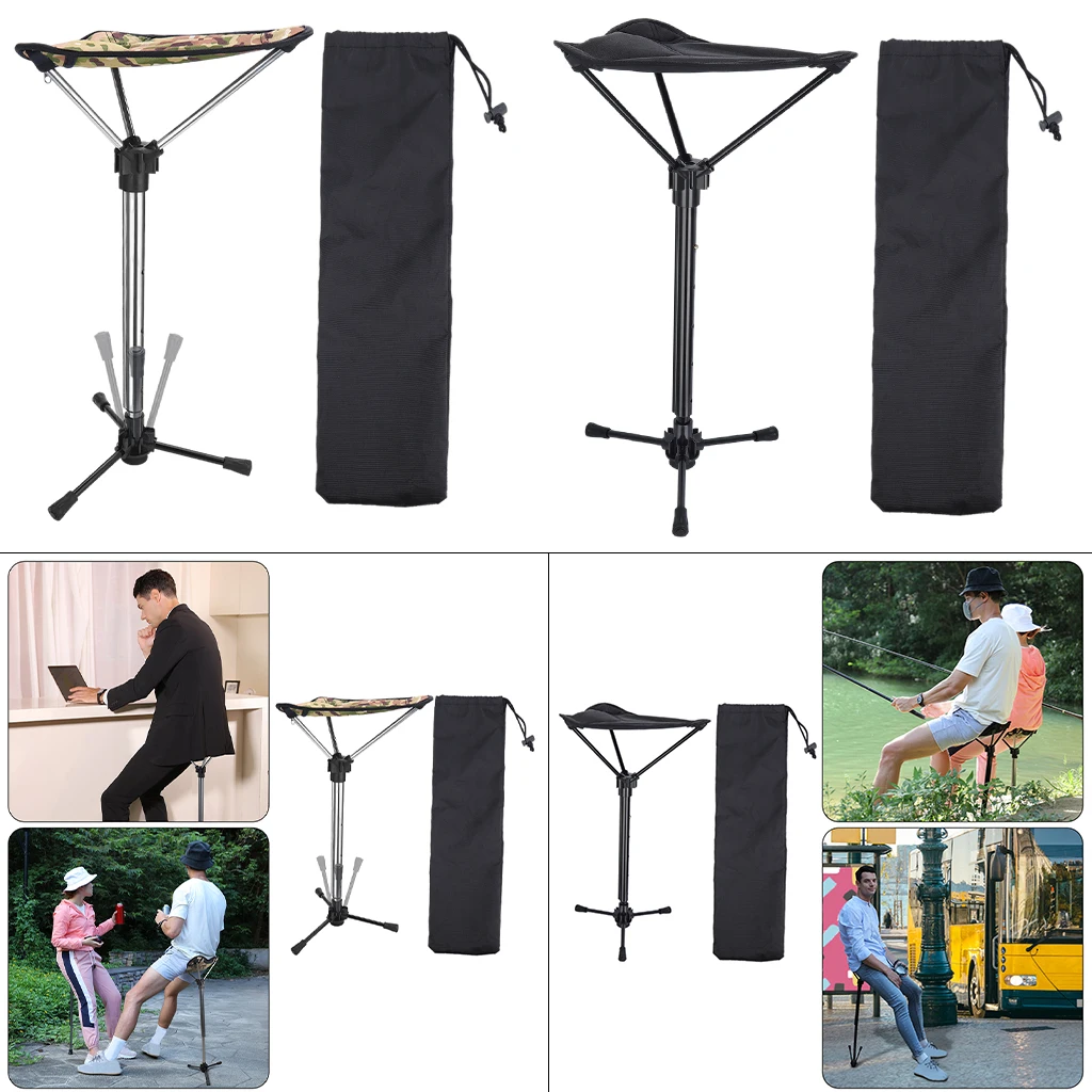 Outdoor Fishing Chair Portable Tripod Stool Folding Chair Camping Walking Picnic Garden Foldable Three Feet Beach Chair