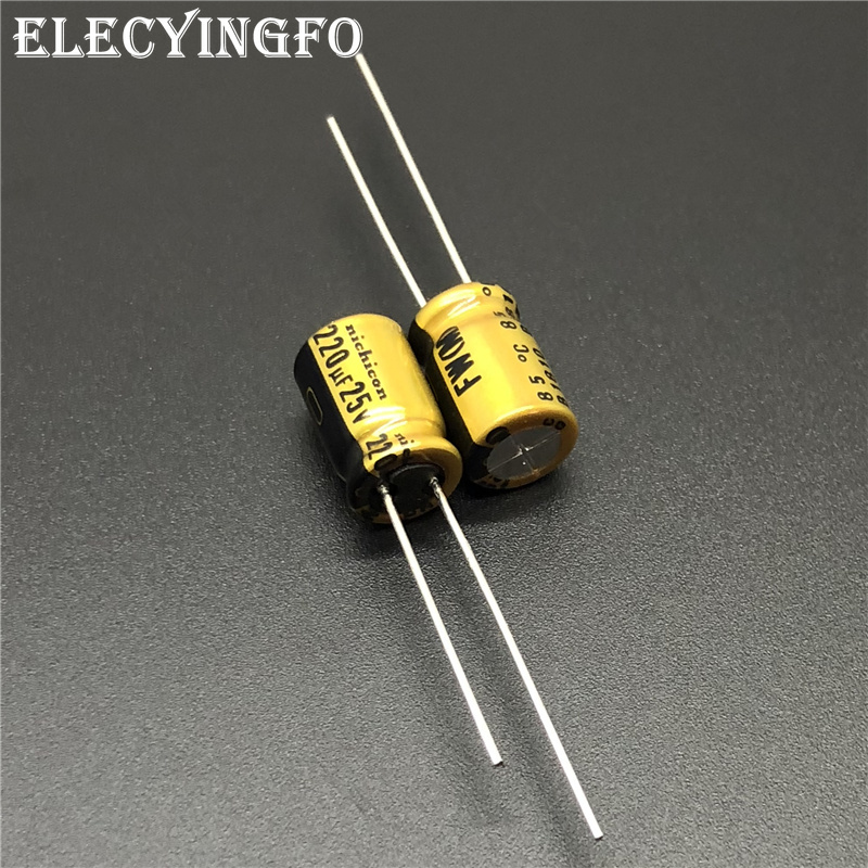 10Pcs/50Pcs 220uF 25V NICHICON FW Serie 8x 11,5mm 25V220uF HIFI Audio Aluminium-elektrolyt-kondensator kondensator – Detail 1