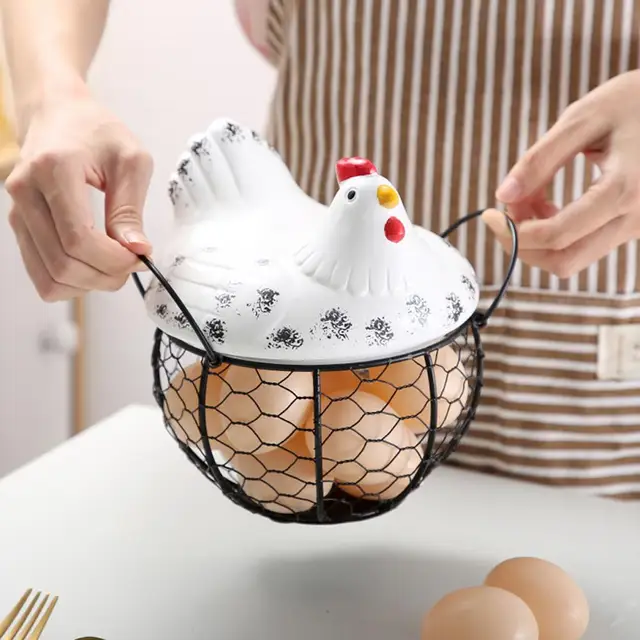 Egg Collecting Basket Vintage Style Collection Holder Container With  Cushion Farmhouse Chicken Accessories Kitchen Storage - AliExpress
