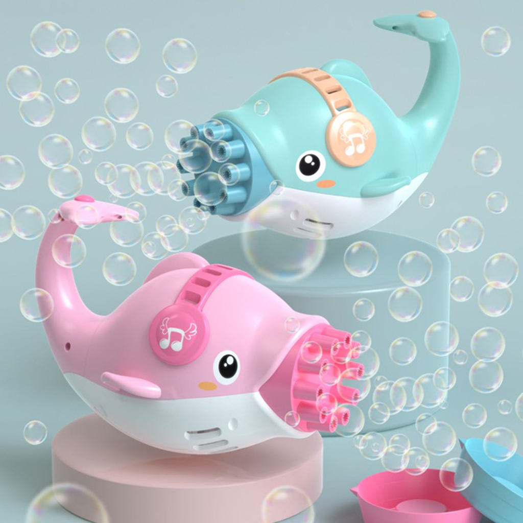 Funny Electric Dolphin Bubble Maker Blower 10 Hole Bubble Party Birthday Water Outdoor & Indoor Toys