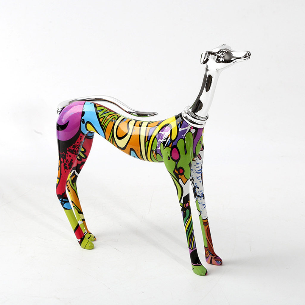 Graffiti Doberman Resin Crafts Home Decor Statue Dog Sculpture Decorative Lovely Figure Housewarming Gifts Bedroom Decoration